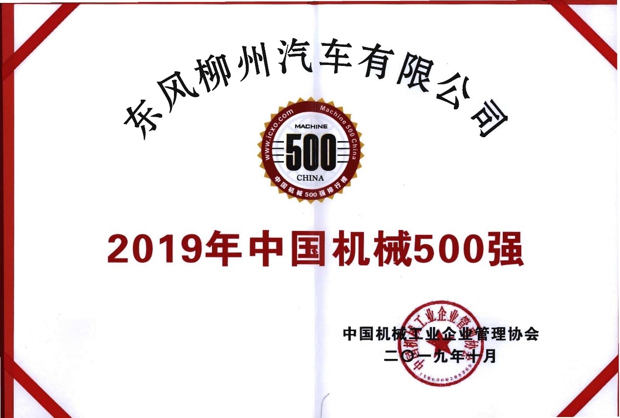 2019年中國機械500強